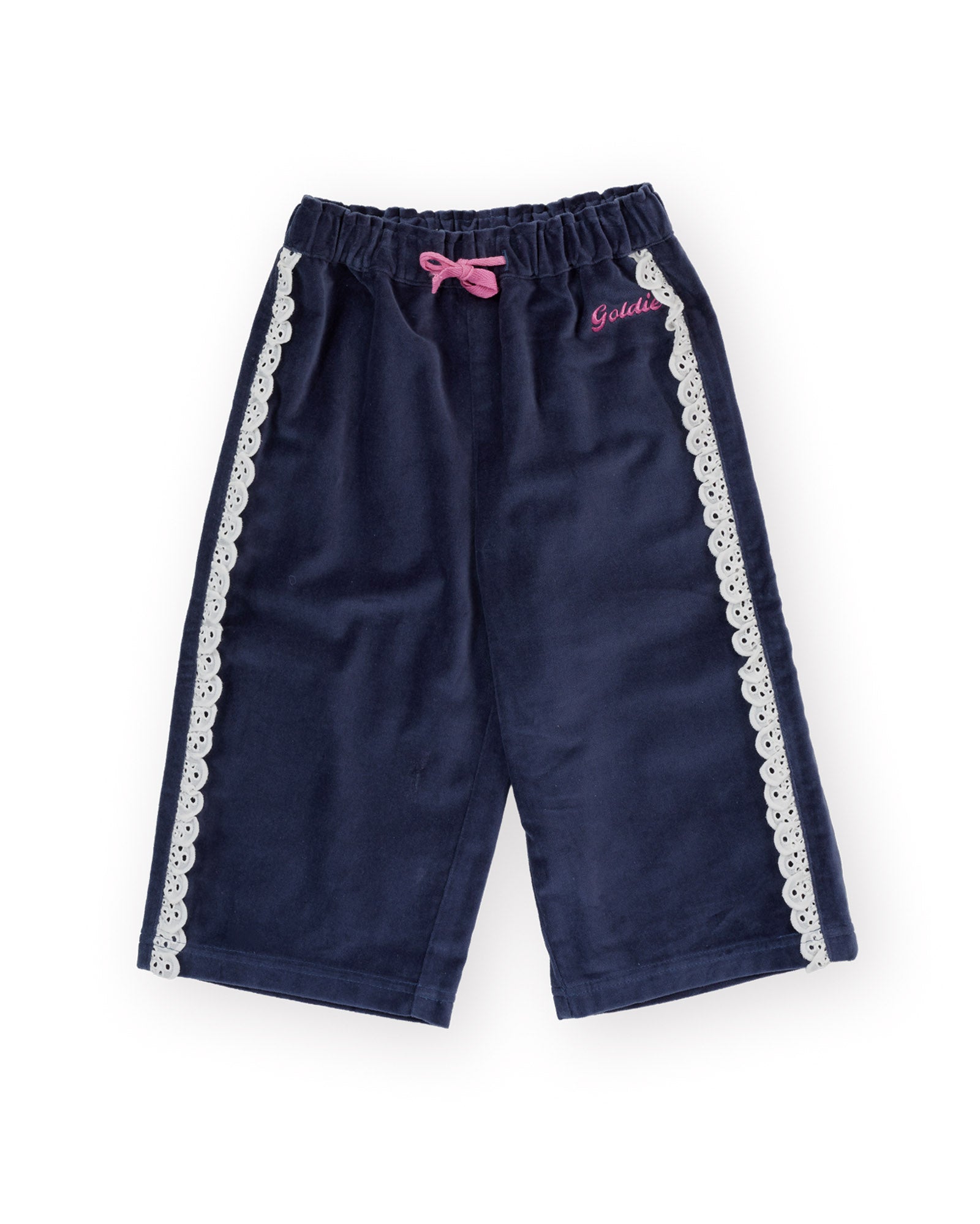 Goldie + Ace Velour Broderie Wide Leg Pant