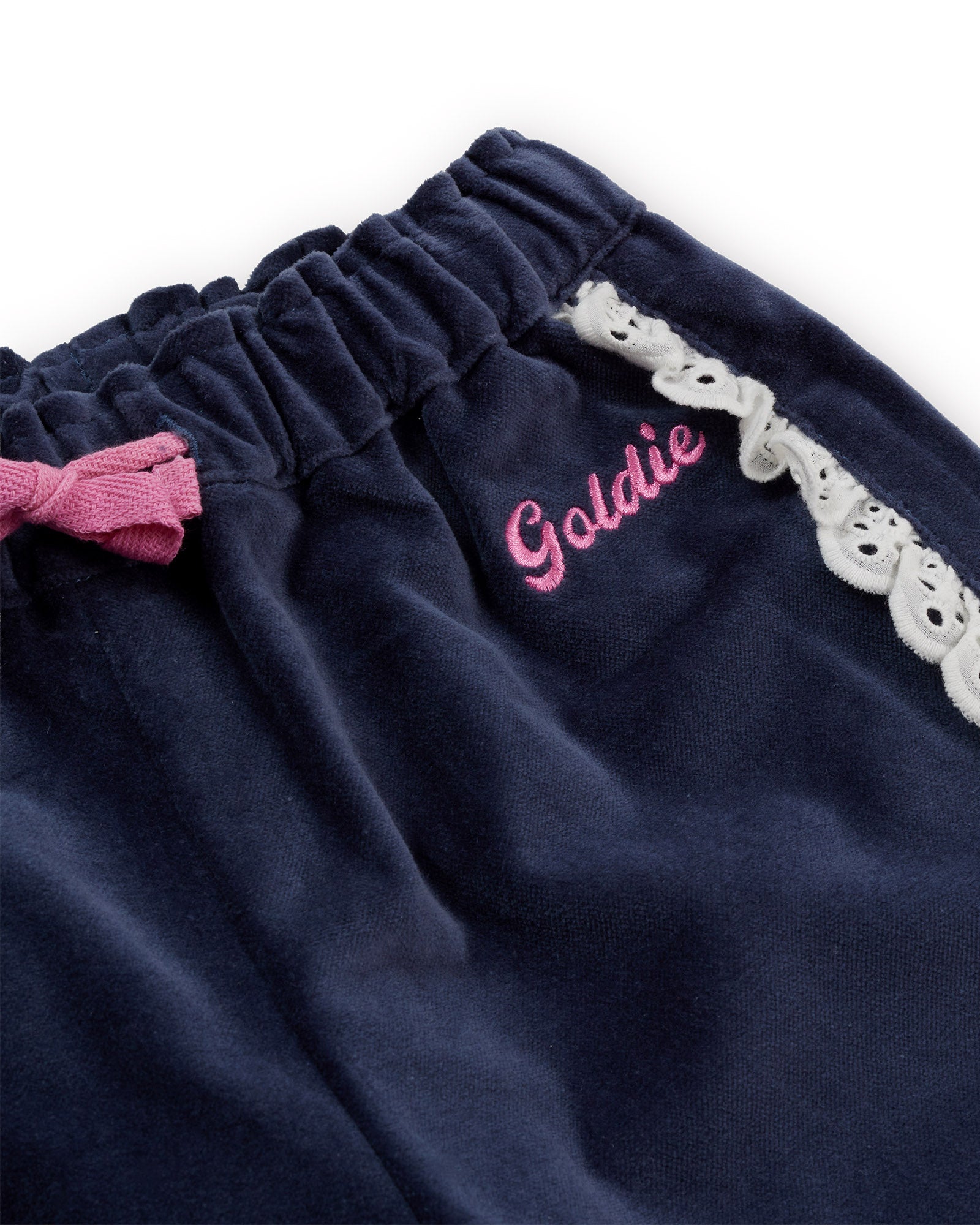 Goldie + Ace Velour Broderie Wide Leg Pant