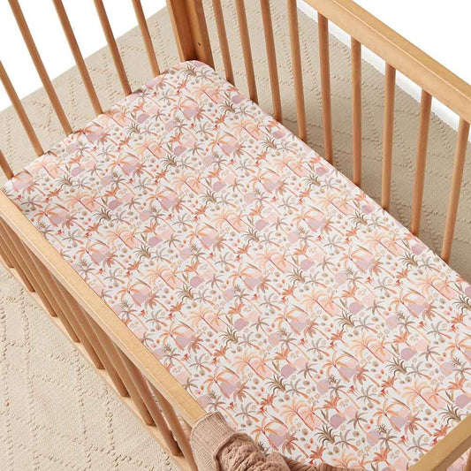 Snuggle Hunny Fitted Cot Sheet - Palm Springs