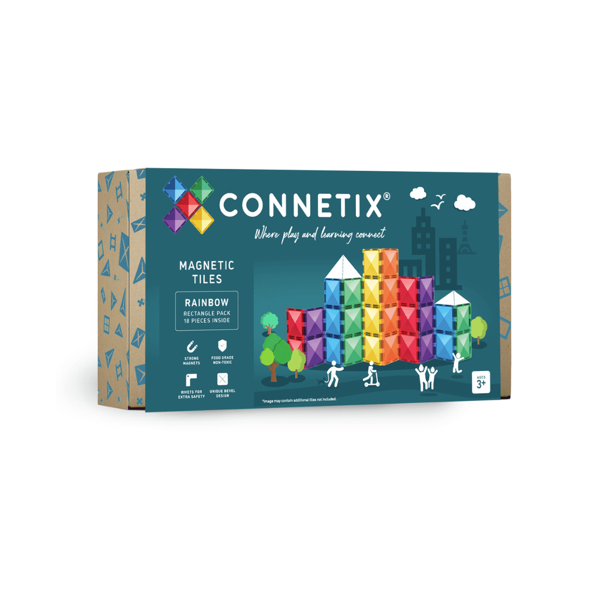 Connetix Rainbow Rectangle Pack 18pc