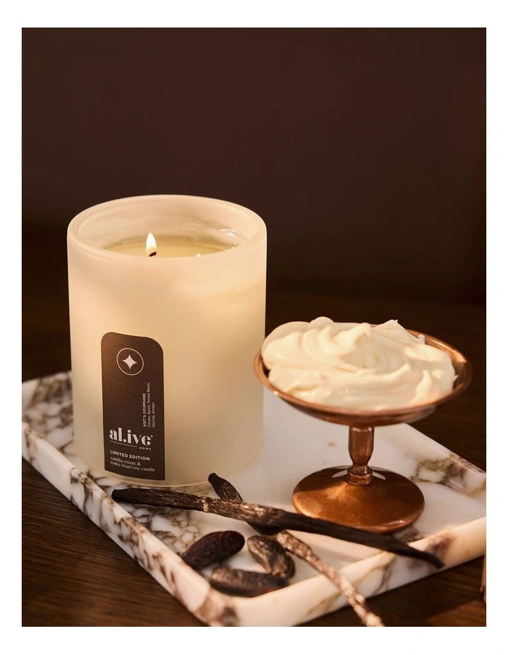 Al.ive Soy Candle In Vanilla Cream & Tonka Cream