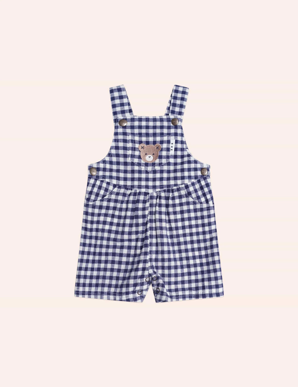 Huxbaby Check Short Overalls