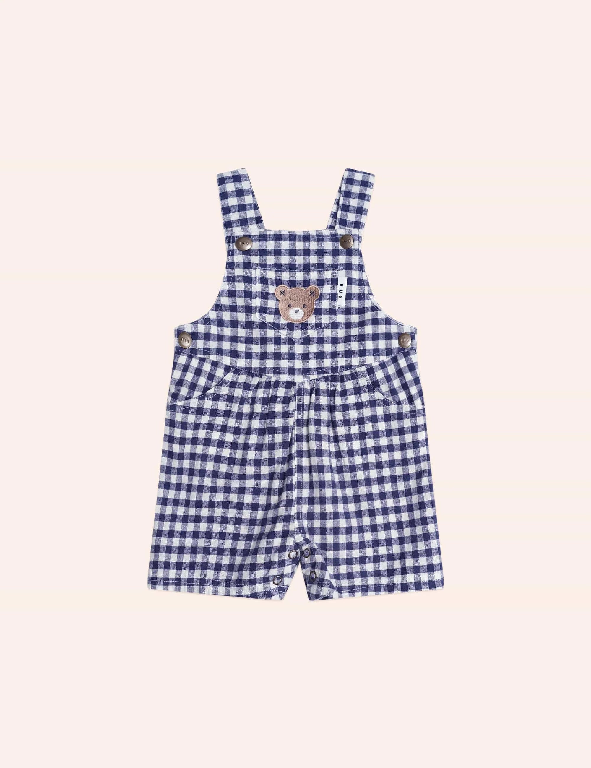 Huxbaby Check Short Overalls