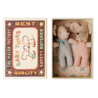 Maileg Twins Baby Mice In Matchbox Checker