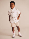 Huxbaby Shortsleeve Huxbear Button Up Crisp White