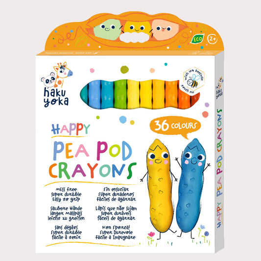 Haku Yoka Happy Pea Pod Crayons - 36 Colours