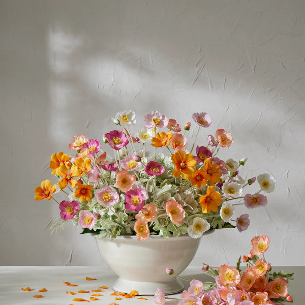 Rogue Home Poppy Hydrangea Mix Miller Bowl Multi Coloured
