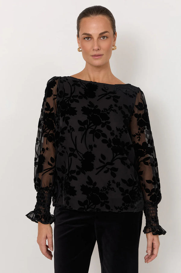 Adorne Clover Burnout Top