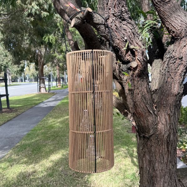 Mediterranean Markets Cali Solar Lantern 3 Globe Natural