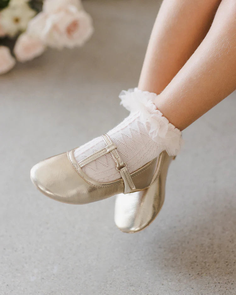 Noralee Ruffle Socks || Ivory, Blush