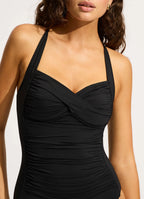 Seafolly Halter Black Bandeau One Piece