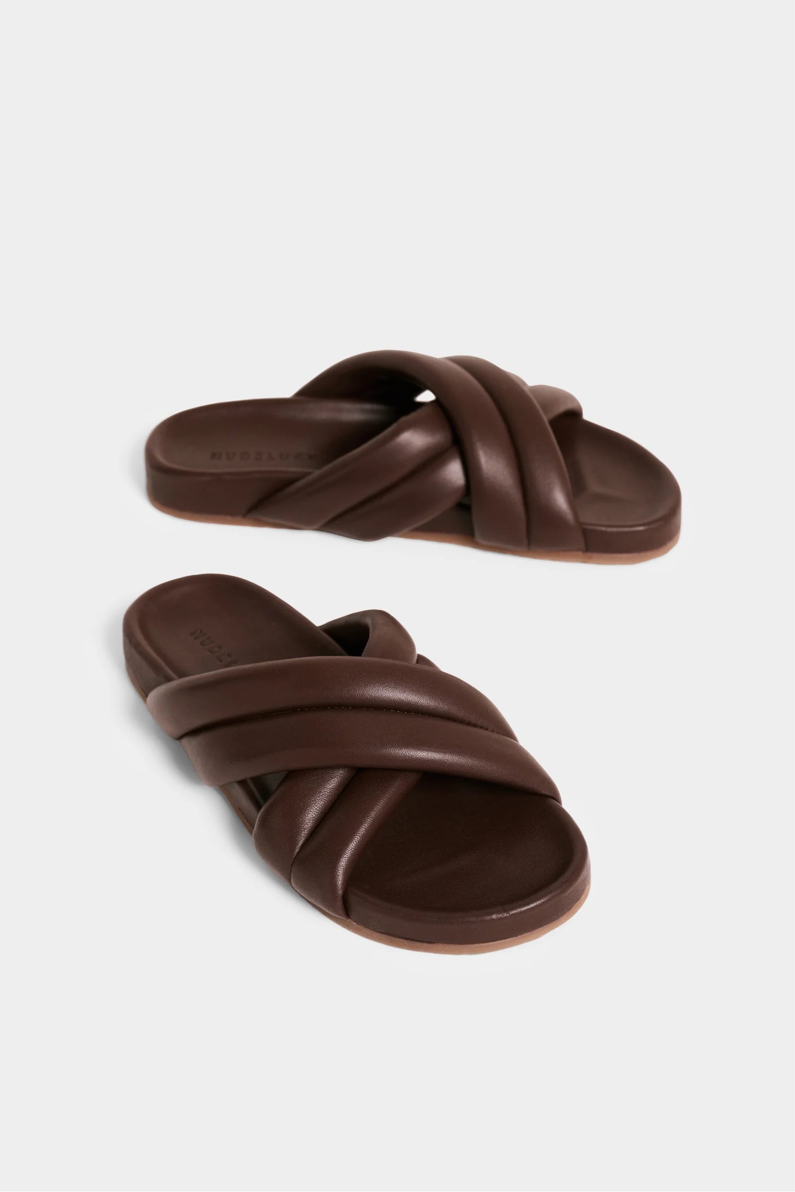 Nude Lucy Crossover Leather Slide