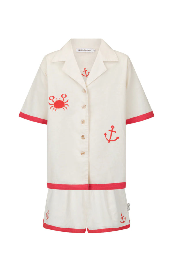 Araminta James Del Mar Shirt Set Lobster Red