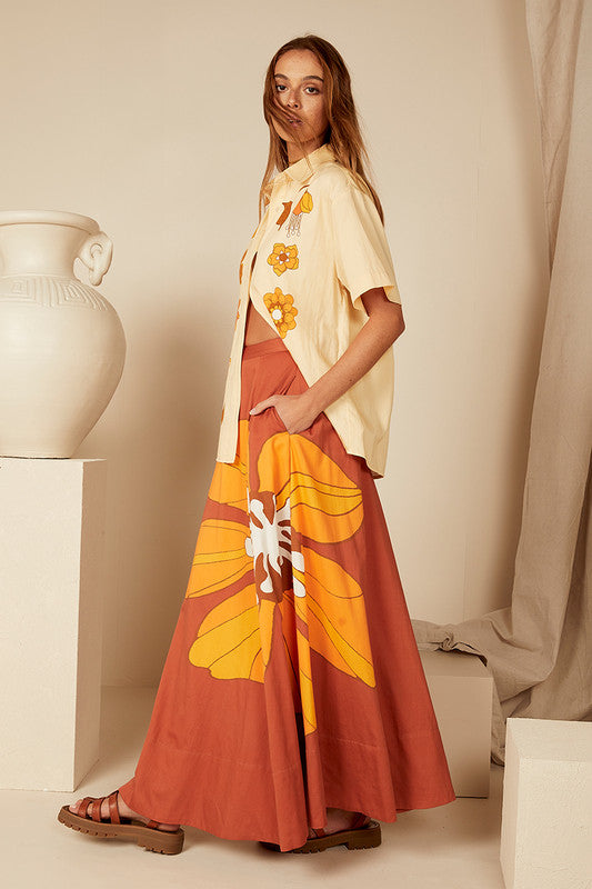 Bohemian Traders Tea Floral Circle Skirt || Flower Power