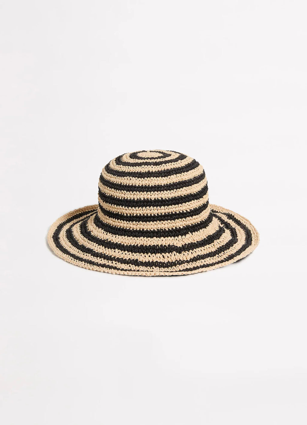Seafolly - Raffia Stripe Bucket Hat - black/natural