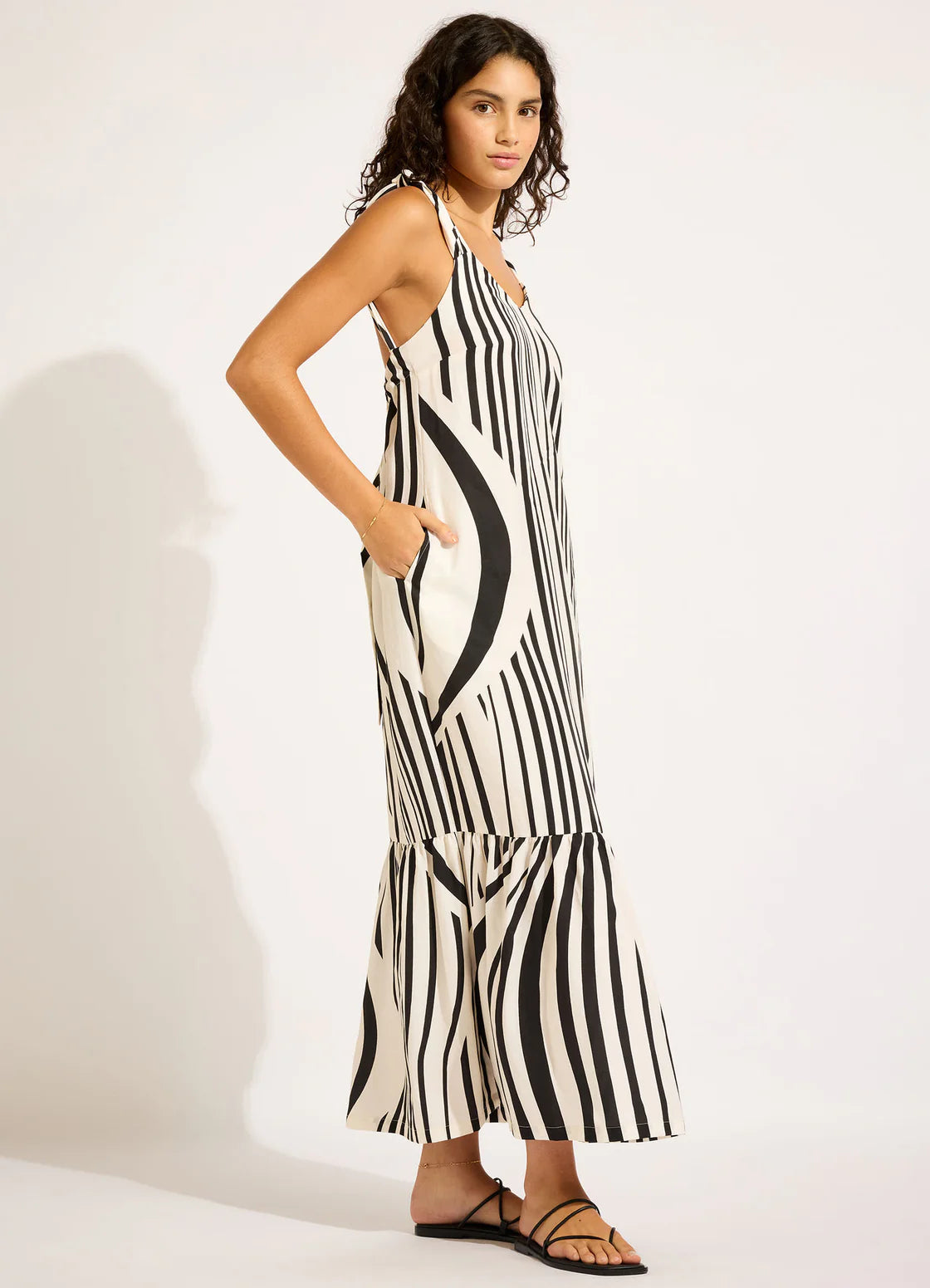 Seafolly Coastline Tie Back Maxi Dress