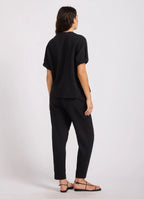 Seafolly - Double Gauze Tapered Pant - Black
