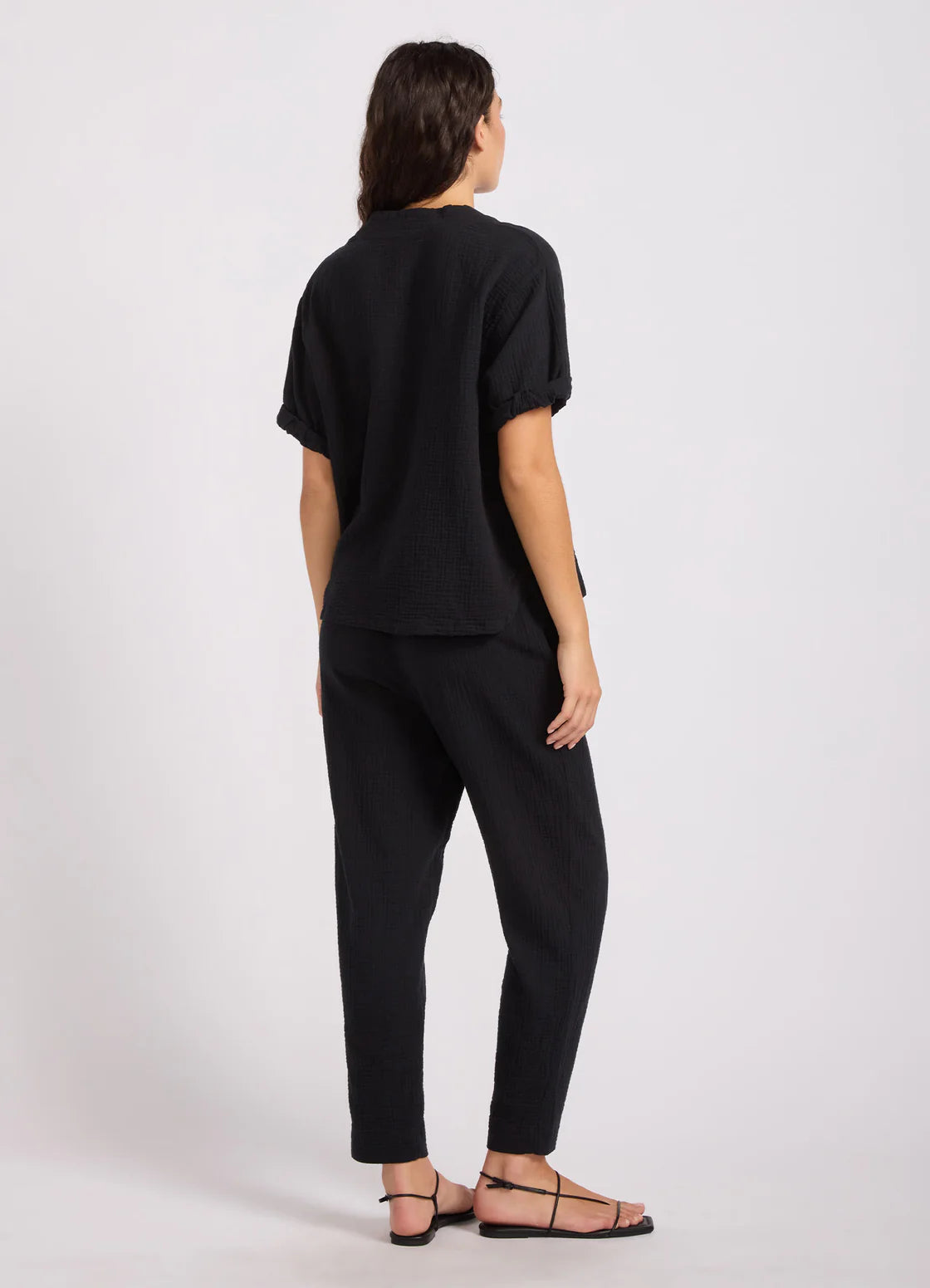 Seafolly - Double Gauze Tapered Pant - Black