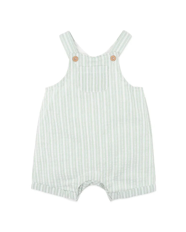 Bebe Evan Green Stripe Overalls