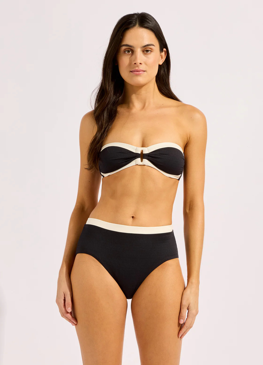 Seafolly Bandwave Belted High Waist Bikini Bottom