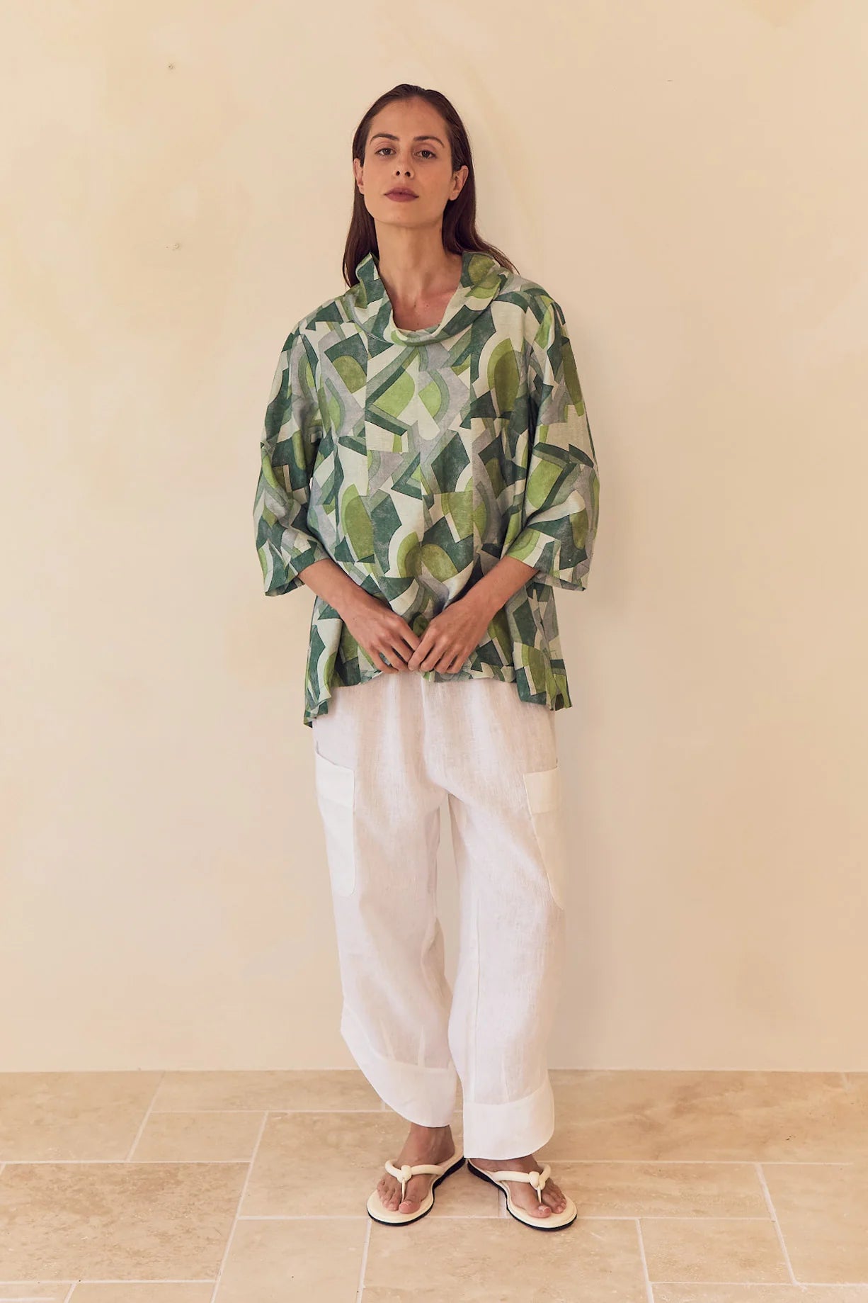 Tirelli High Neck Print Top