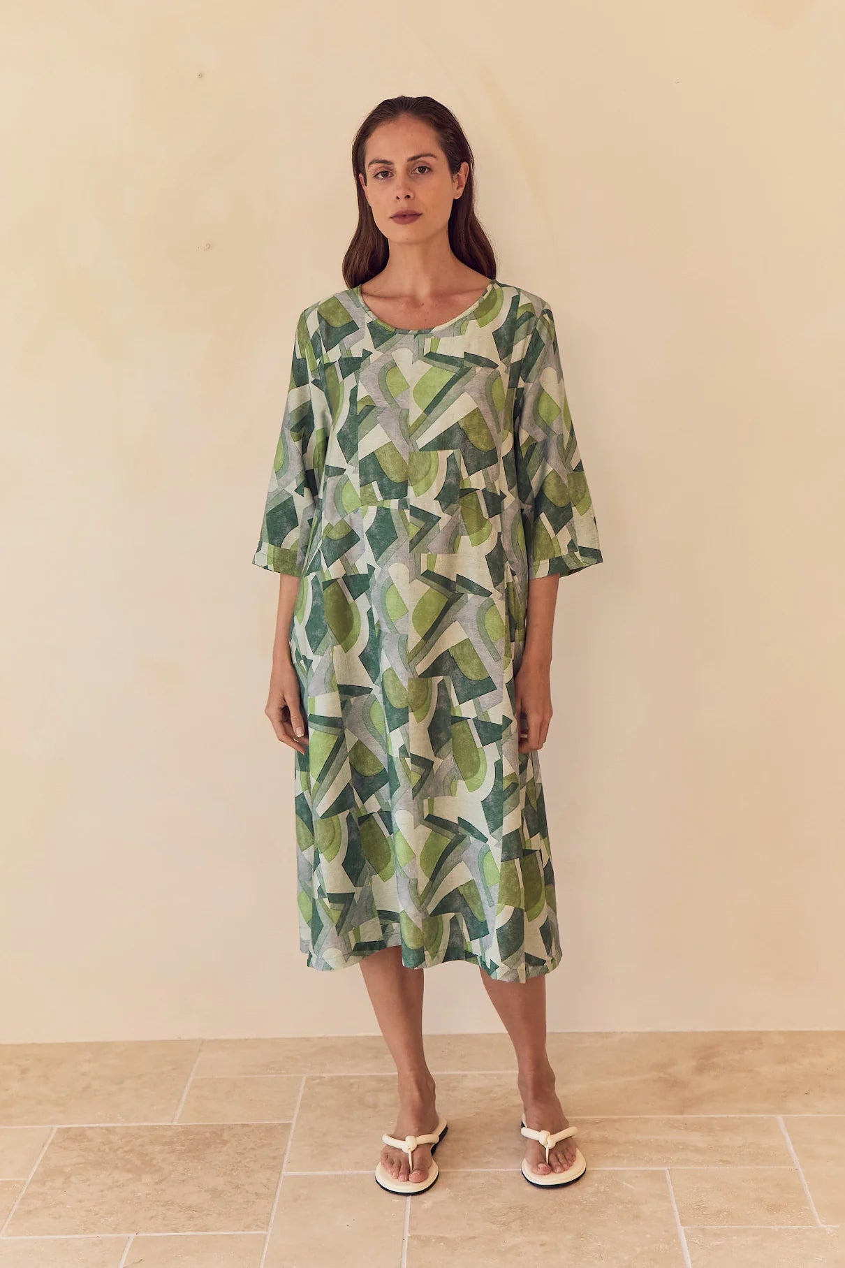 Tirelli Curve Seam Print Dress