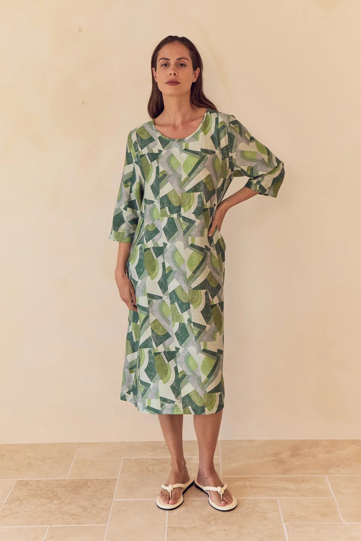 Tirelli Curve Seam Print Dress