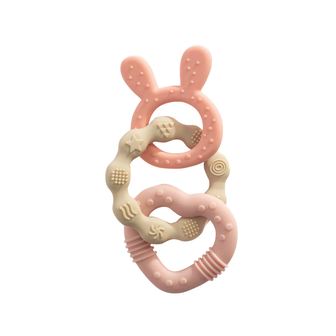 Playground Silicone Bunny Teether - Pink