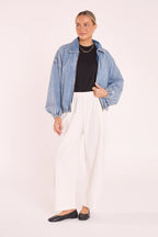 Feather & Noise Harrier Denim Bomber Washed Blue