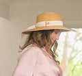 Sundaise Sasha Wide Brim Ribbon Cream