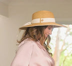 Sundaise Sasha Wide Brim Ribbon Cream