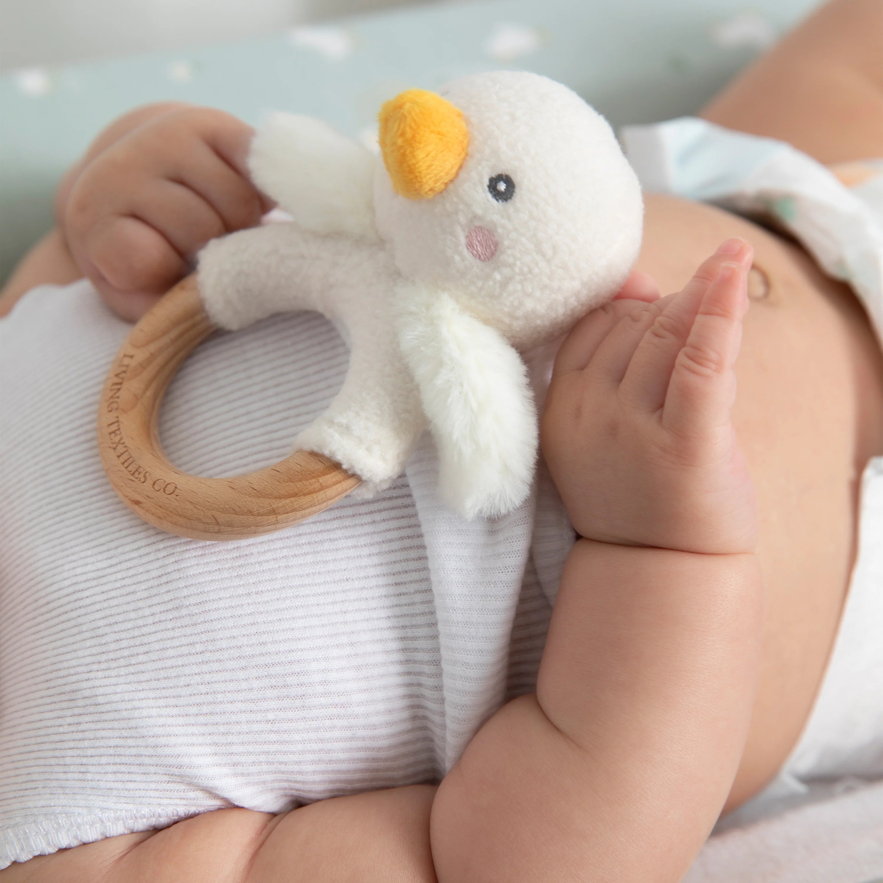 Living Textiles Ring Rattle & Dummy Chain Gift Set - Goosey Goosey