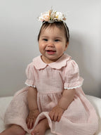 Aster & Oak Pink Muslin Trim Dress