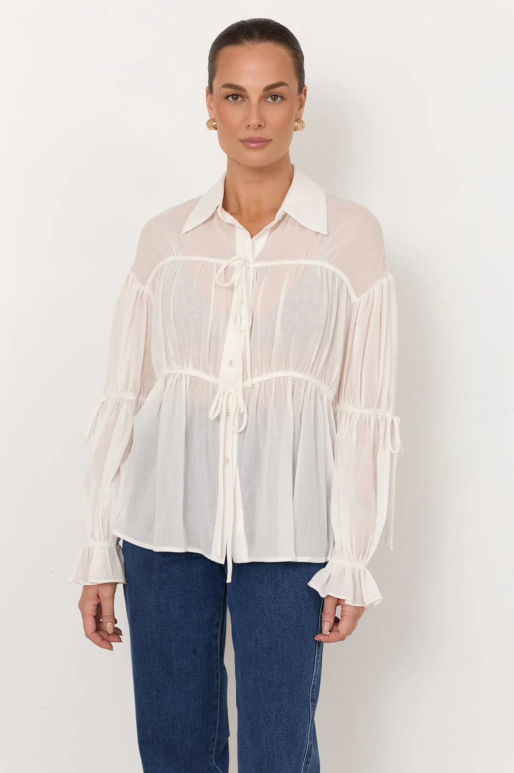 Adorne Darby Tie Detail Shirt