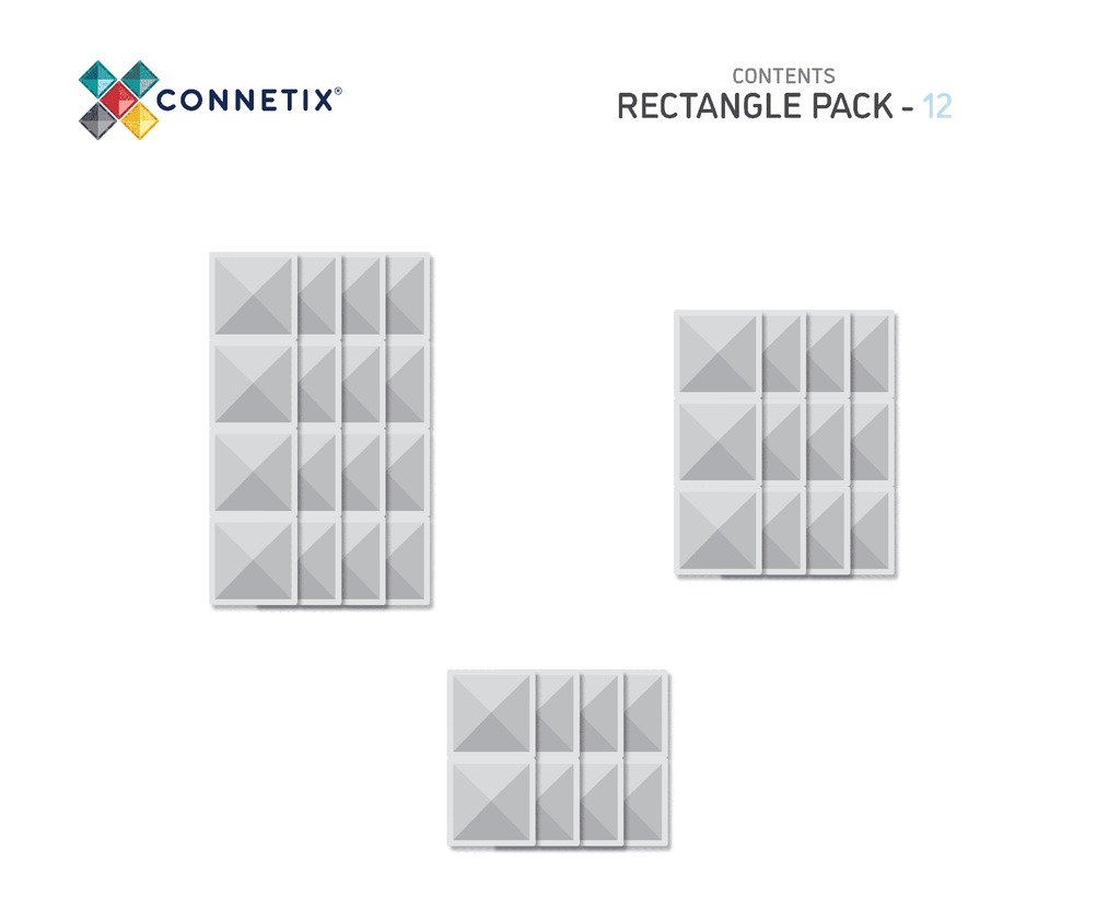 Connetix Clear Rectangle Pack 12pc – Little Beach Road