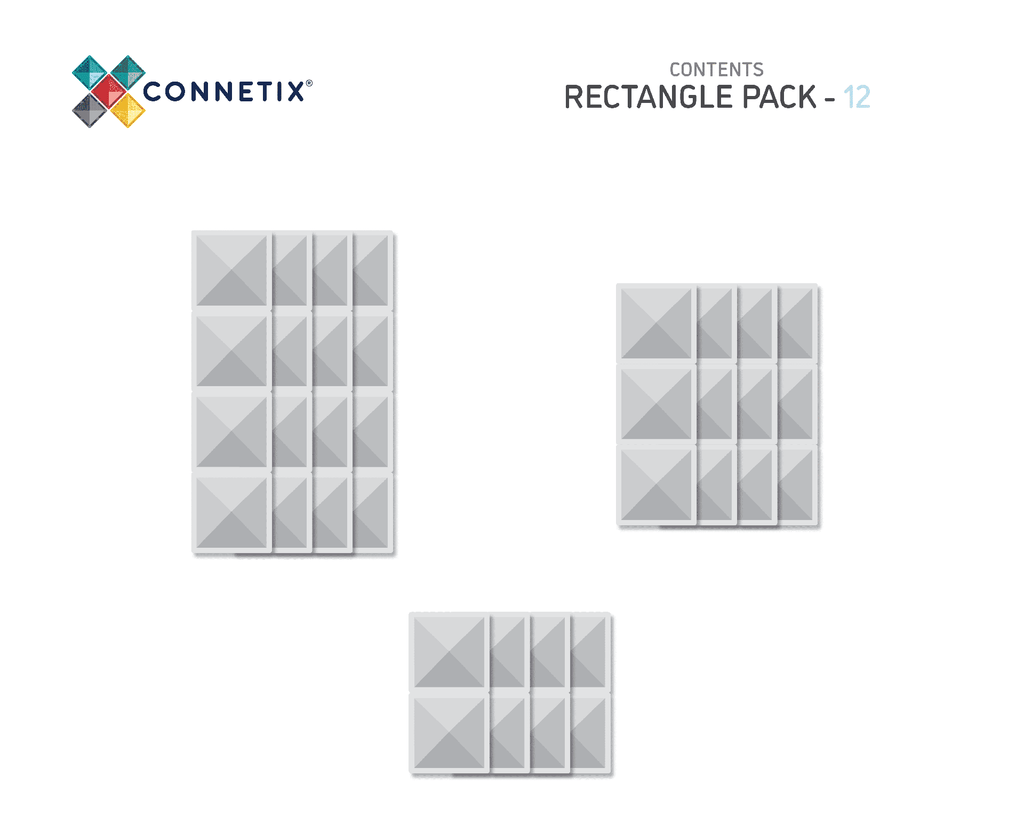 Connetix Clear Rectangle Pack 12pc