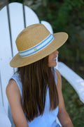 Sundaíse Henrietta Panama Hat Blue White Stripe 6-12Y