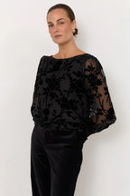 Adorne Clover Burnout Top