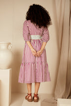 Bohemian Traders Dolman Dress || Grape Stripe