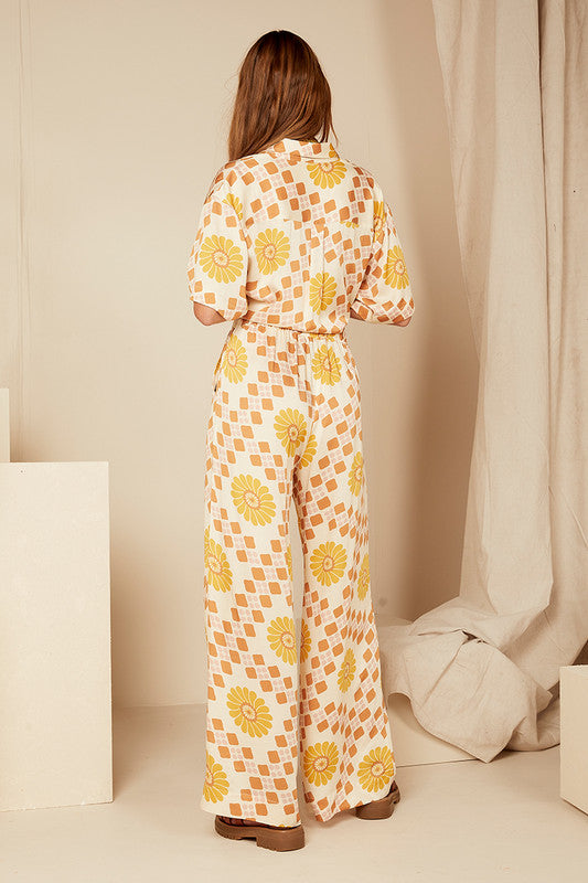 Bohemian Traders Spiral Drawstring Elastic Pant || Geo Swirl