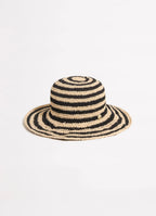 Seafolly - Raffia Stripe Bucket Hat - black/natural