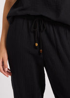 Seafolly - Double Gauze Tapered Pant - Black