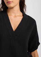 Seafolly - Double Gauze V-Neck Top - Black