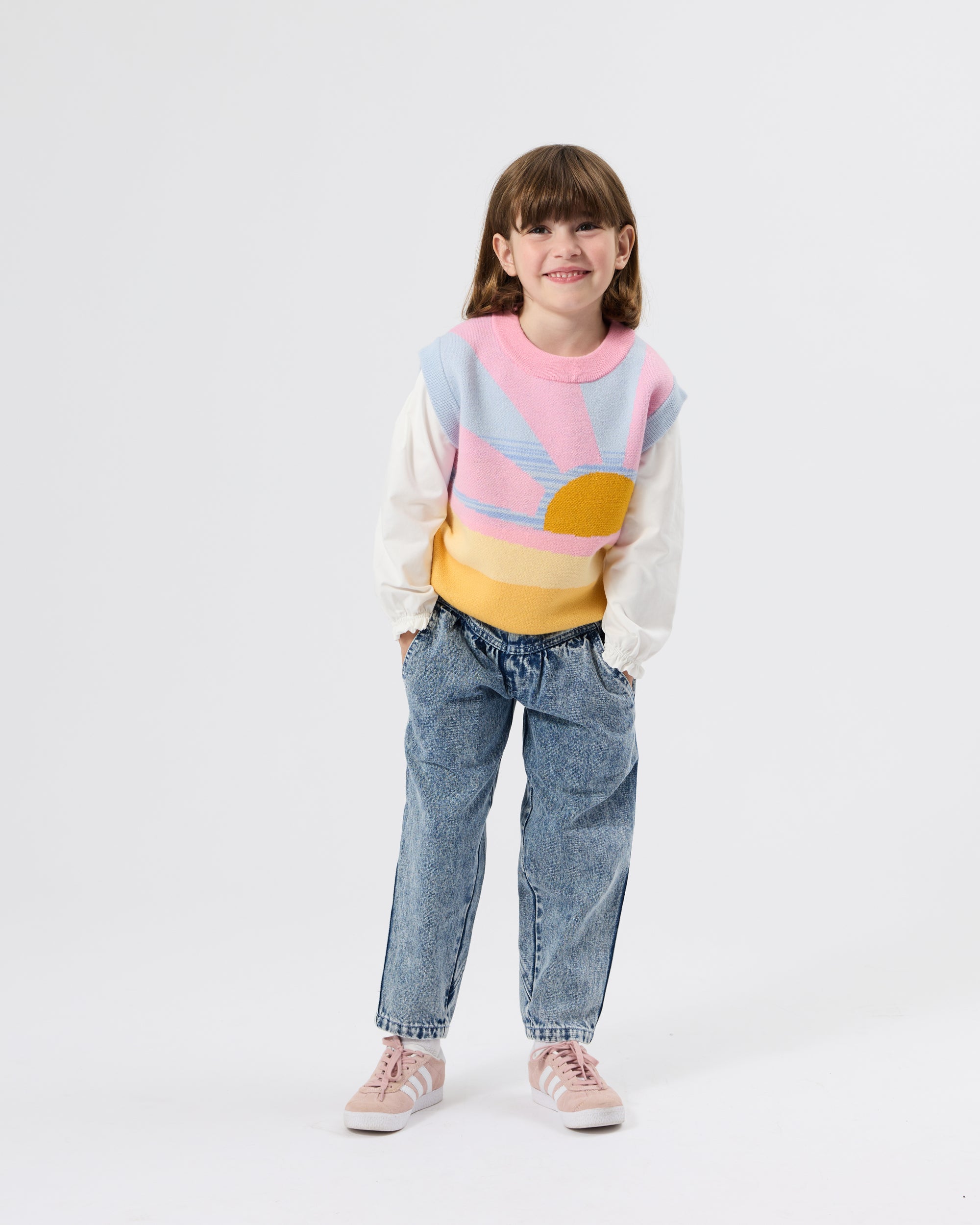 Goldie + Ace Laura Puff Sleeve Collar Long Sleeve Top