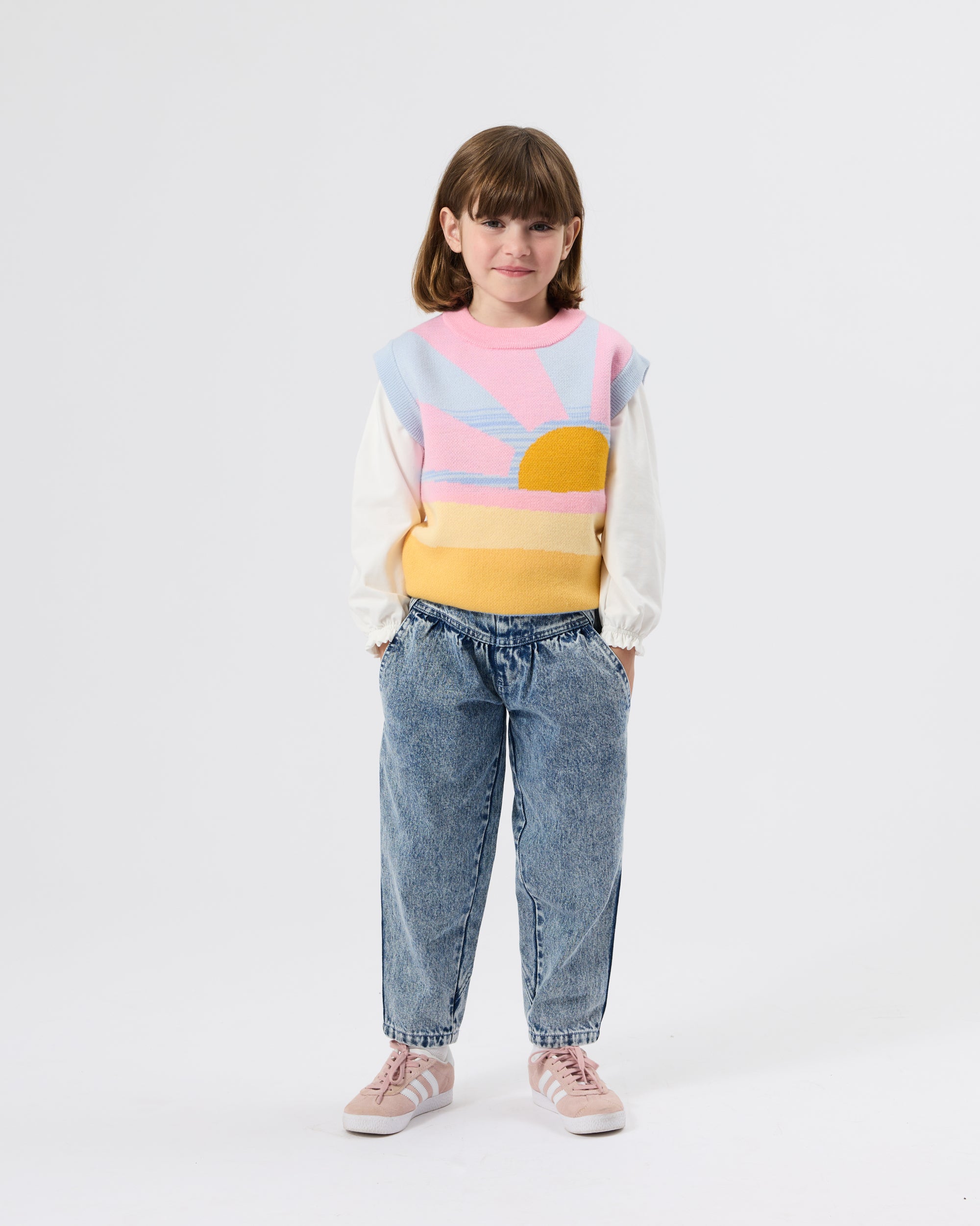 Goldie + Ace Laura Puff Sleeve Collar Long Sleeve Top