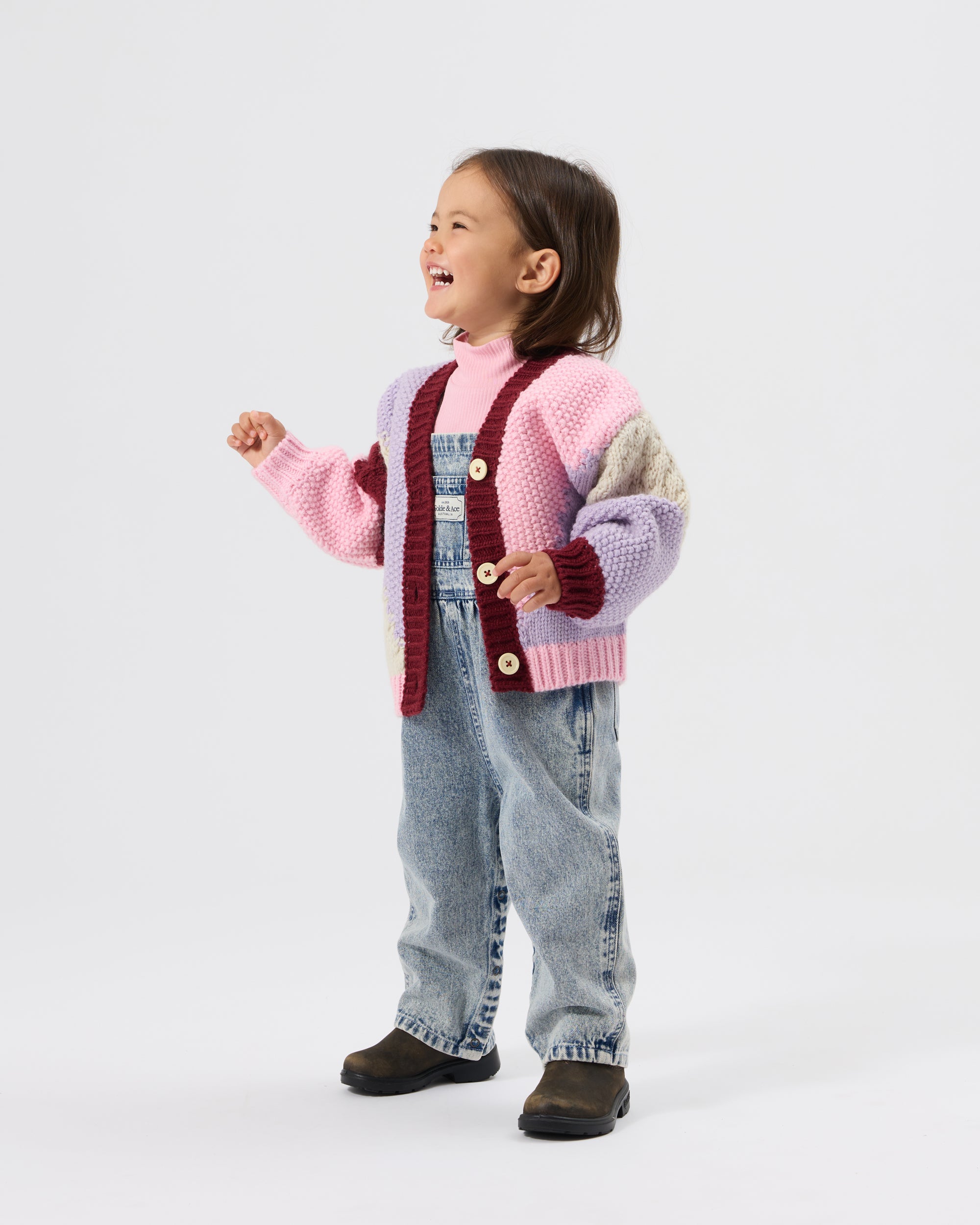 Goldie + Ace Colour Block Knit Cardigan