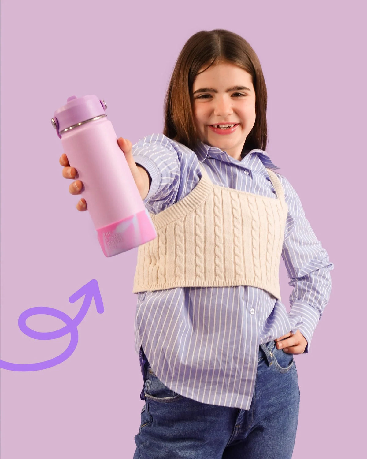The Somewhere Co. Lavender Swirl Water Bottle 500ML