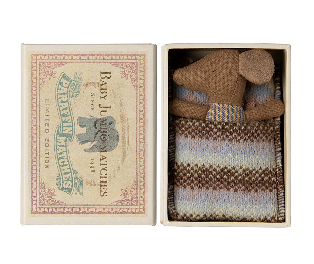 Maileg Sleepy Wakey Baby Mouse in box Rose