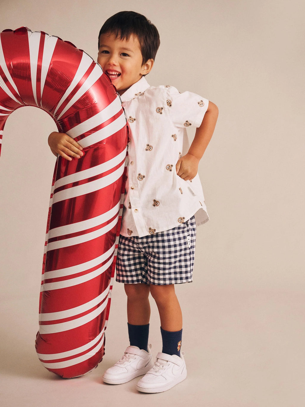 Huxbaby Shortsleeve Huxbear Button Up Crisp White