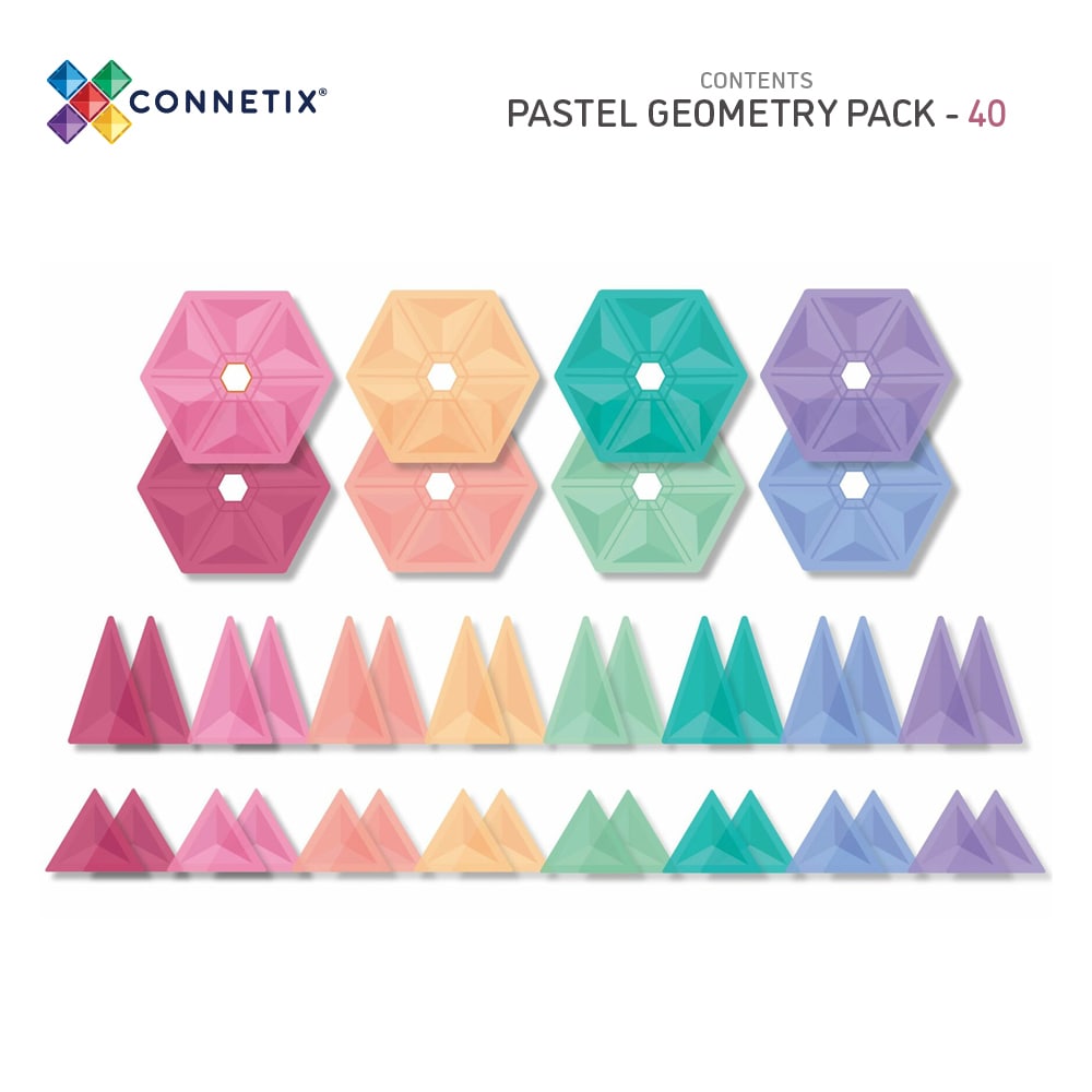 Connetix Pastel Geometry Pack 40pc